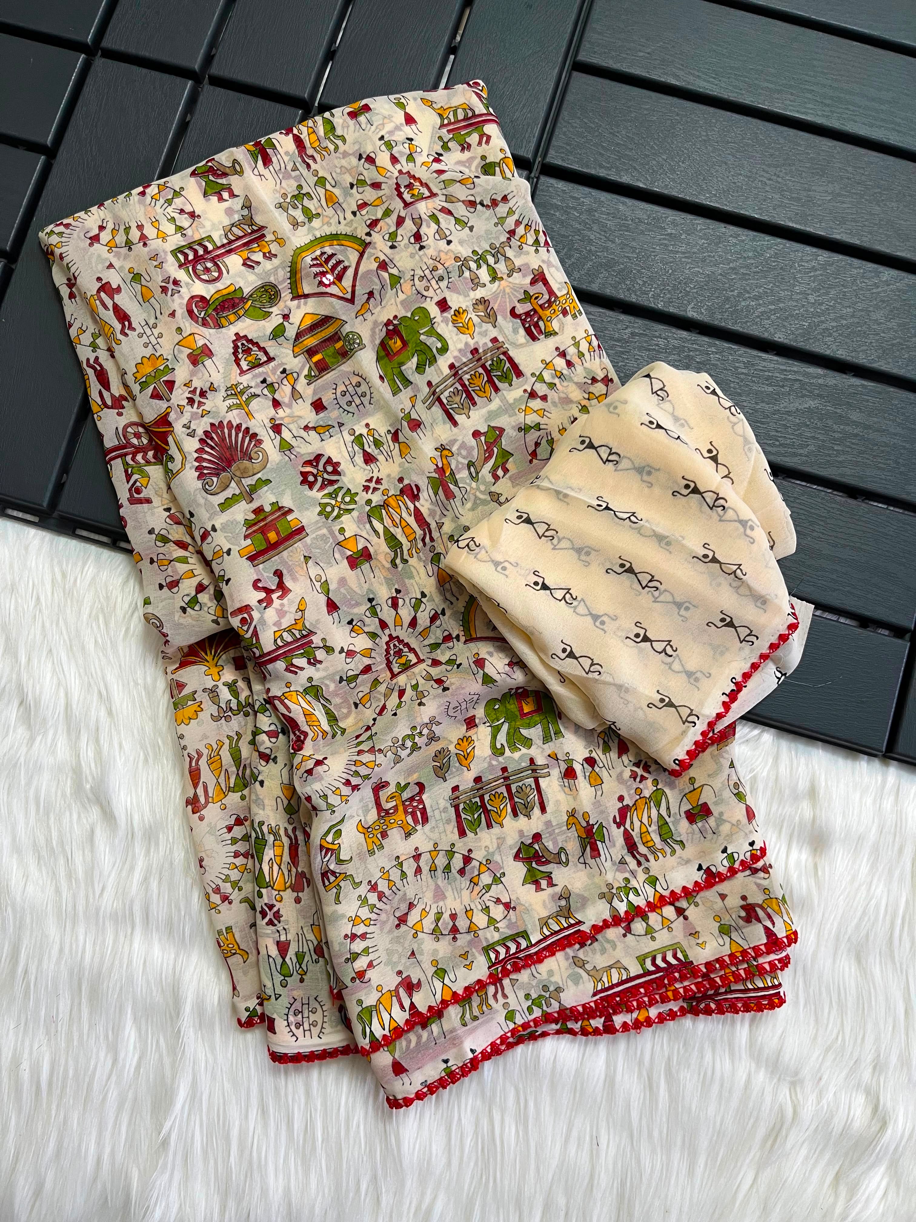 Pure Georgette Saree