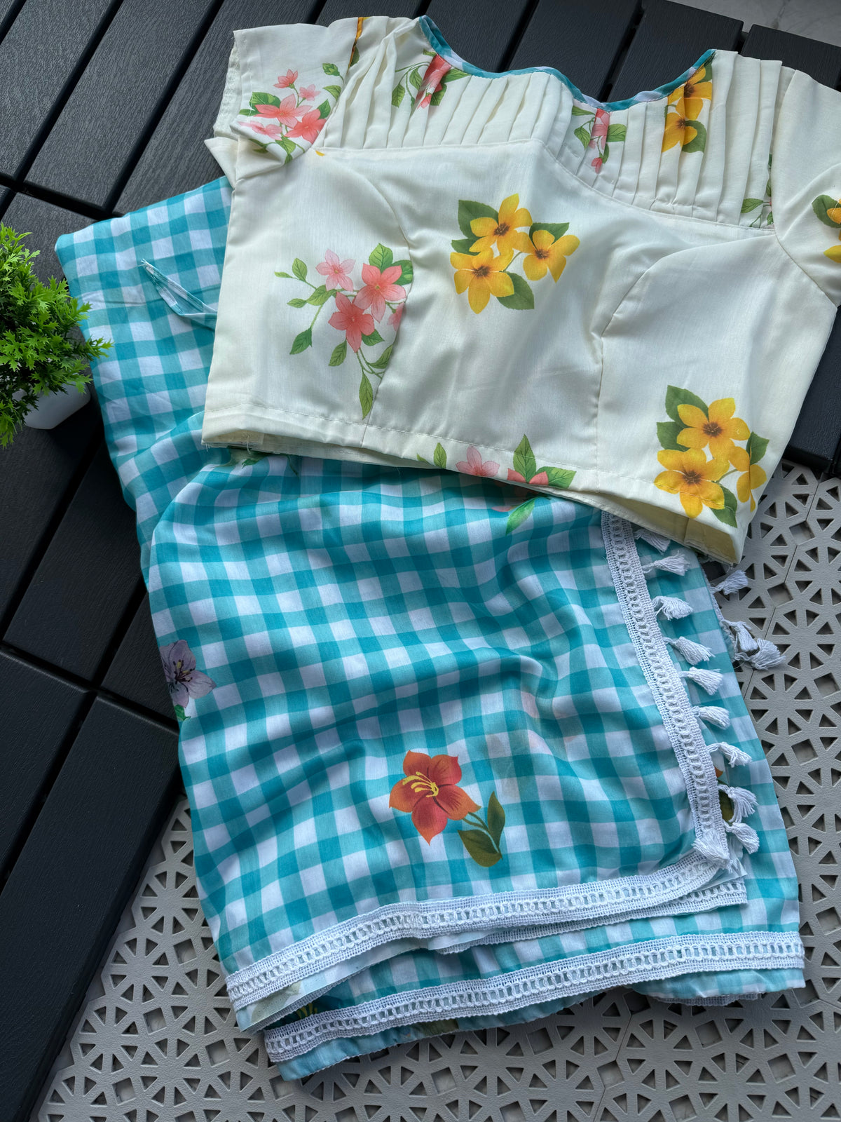 Chanderi Checks Saree