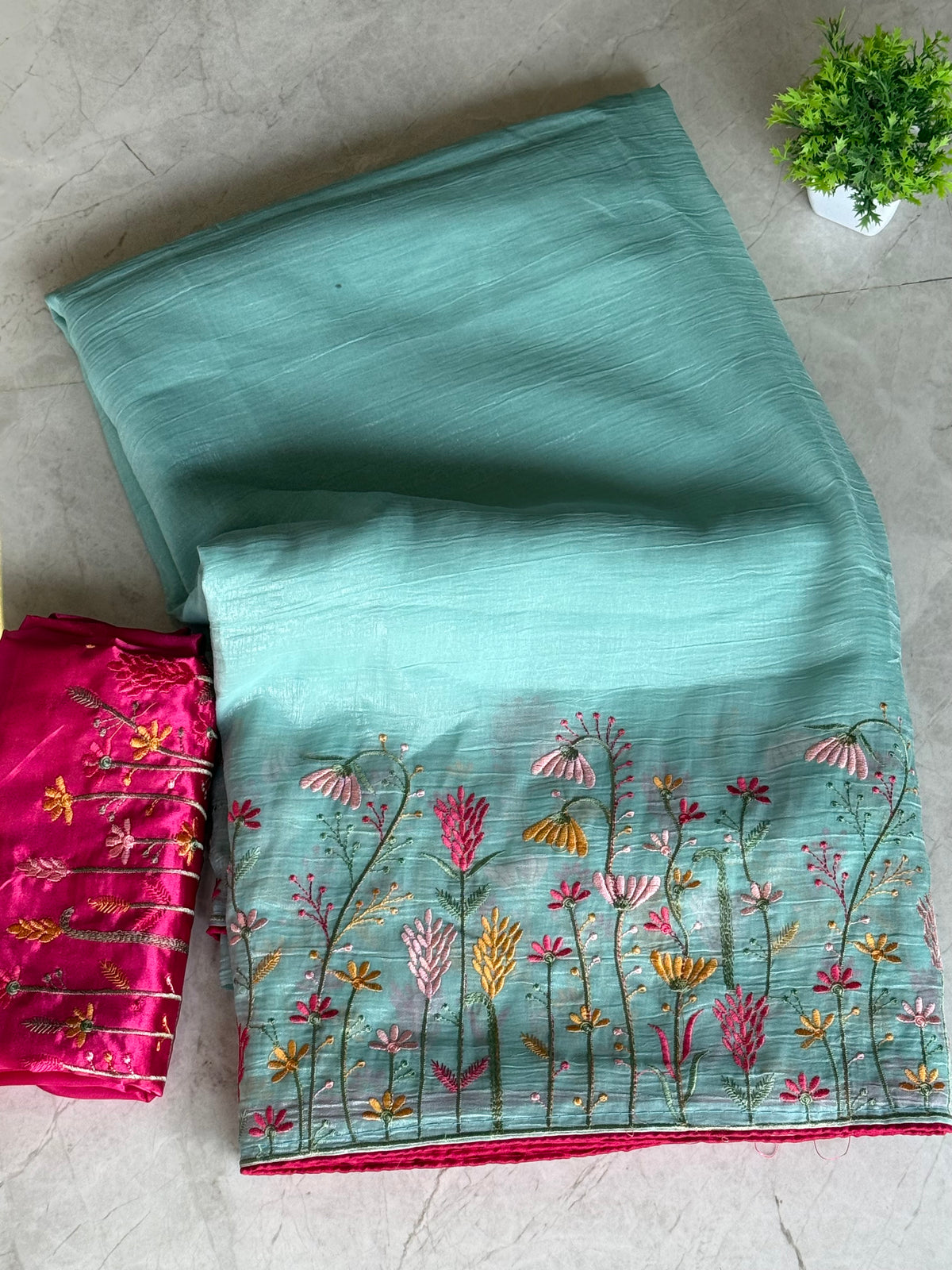 Crush Chiffon Saree