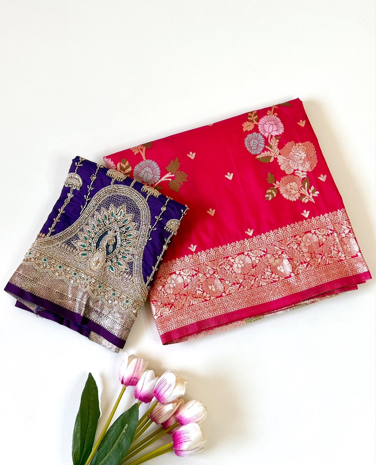 Pure Soft Silk Floral Weaving Saree