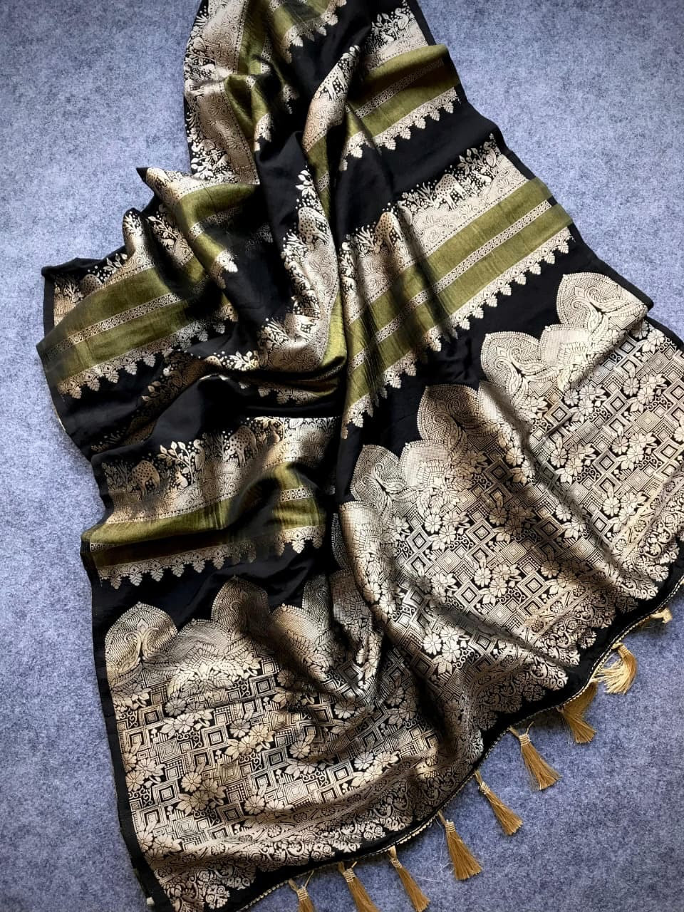 Banarasi Silk Saree with Shikargah Zari Weave