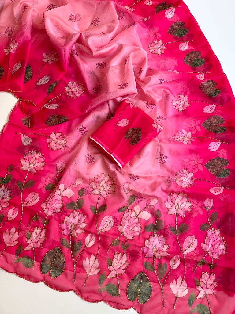 Tebby Silk Saree with Padding Color