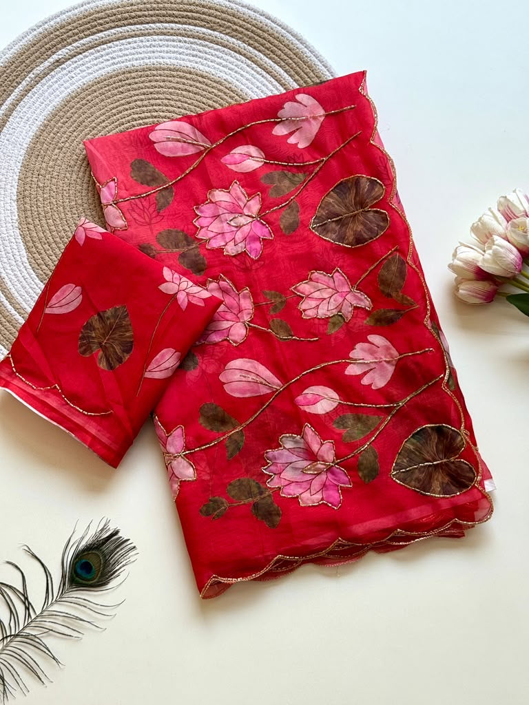 Tebby Silk Saree with Padding Color