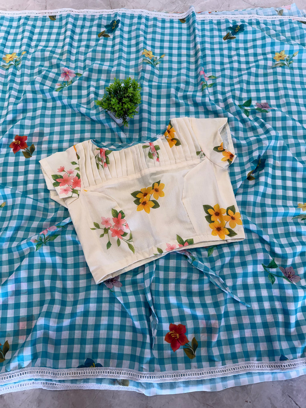 Chanderi Checks Saree