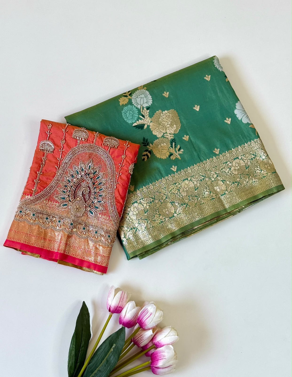 Pure Soft Silk Floral Weaving Saree