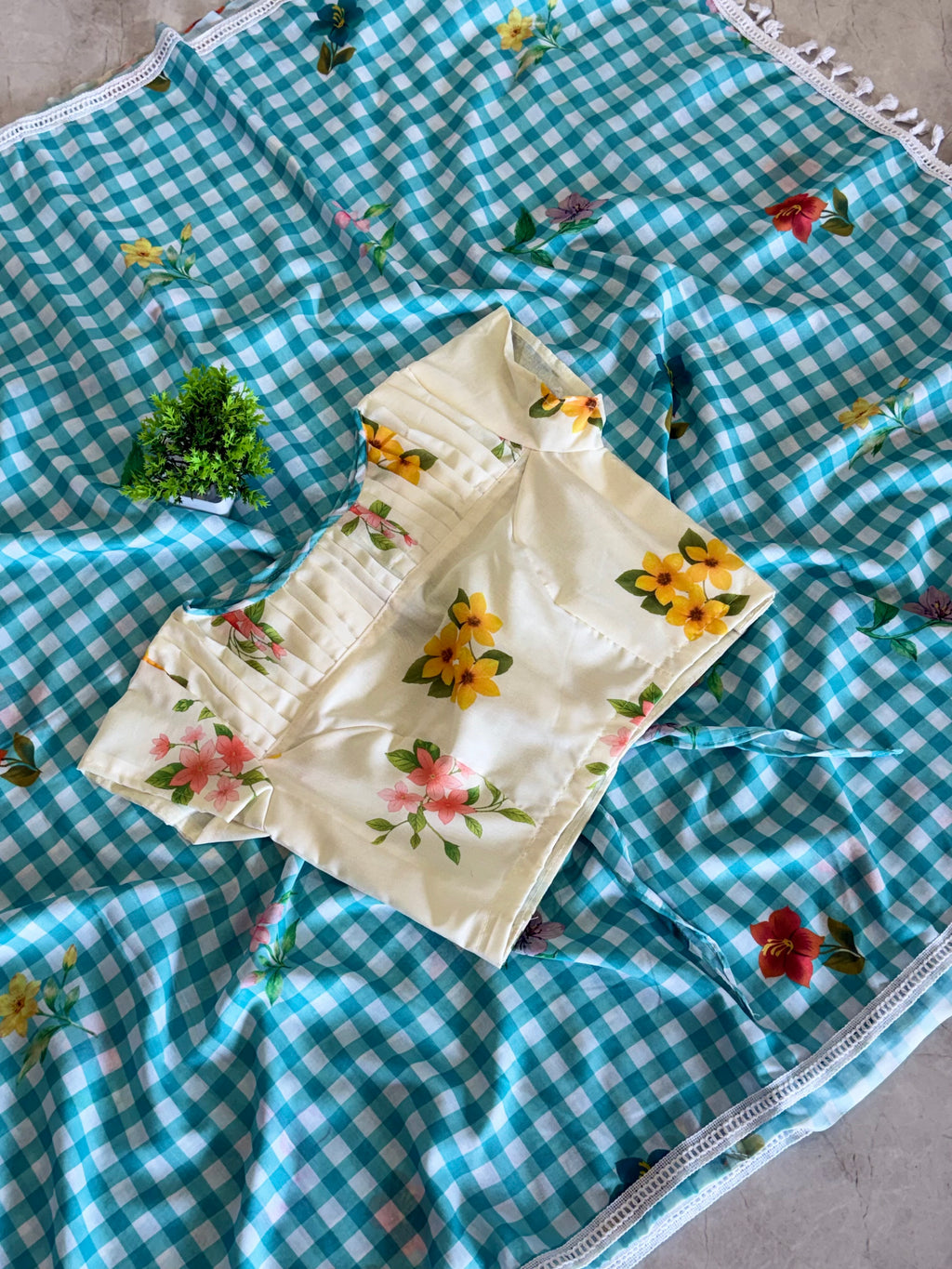 Chanderi Checks Saree