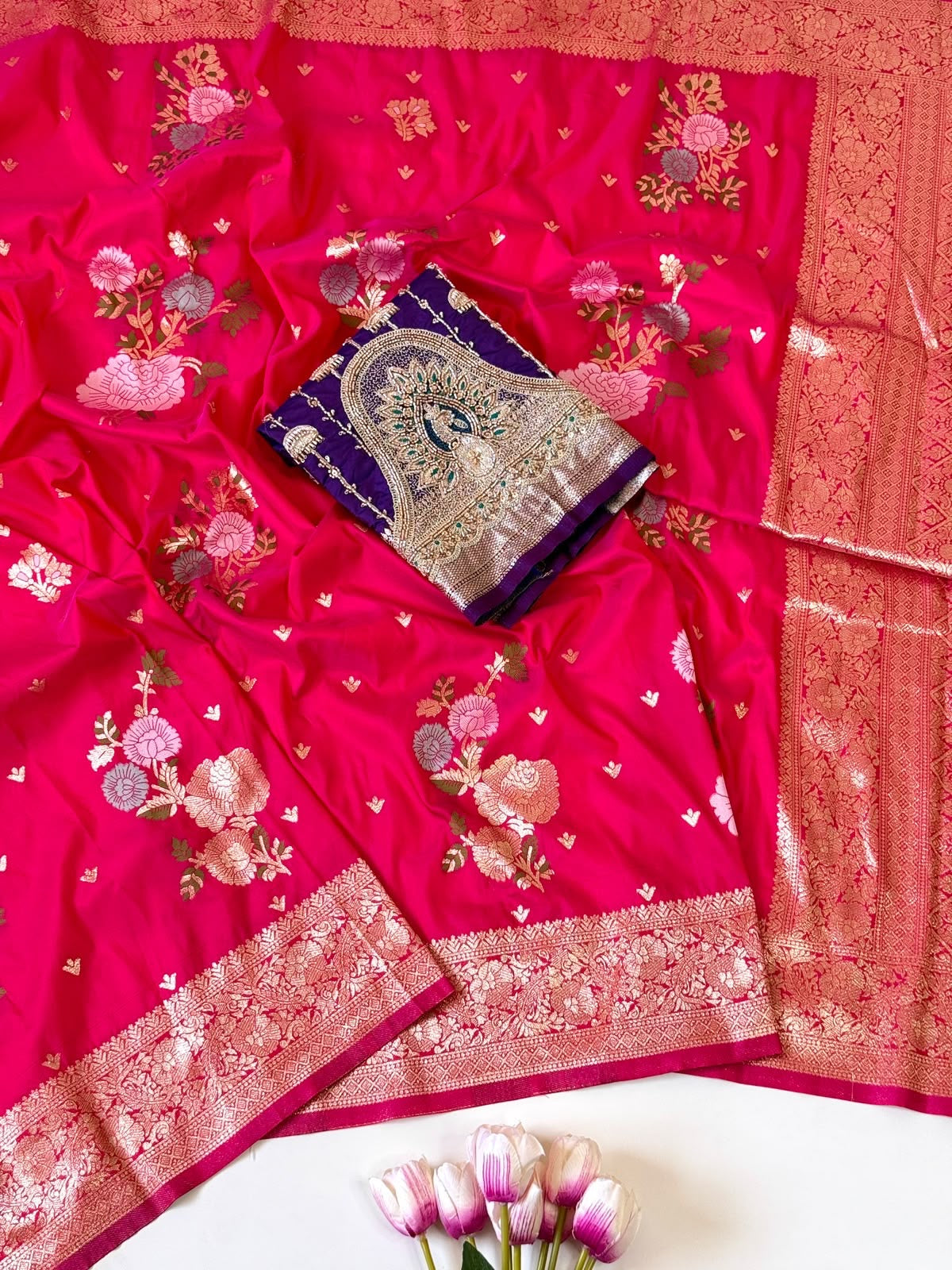 Pure Soft Silk Floral Weaving Saree