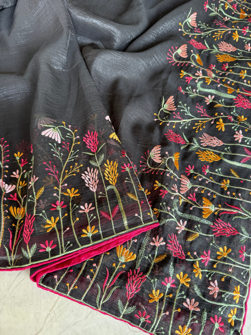 Crush Chiffon Saree