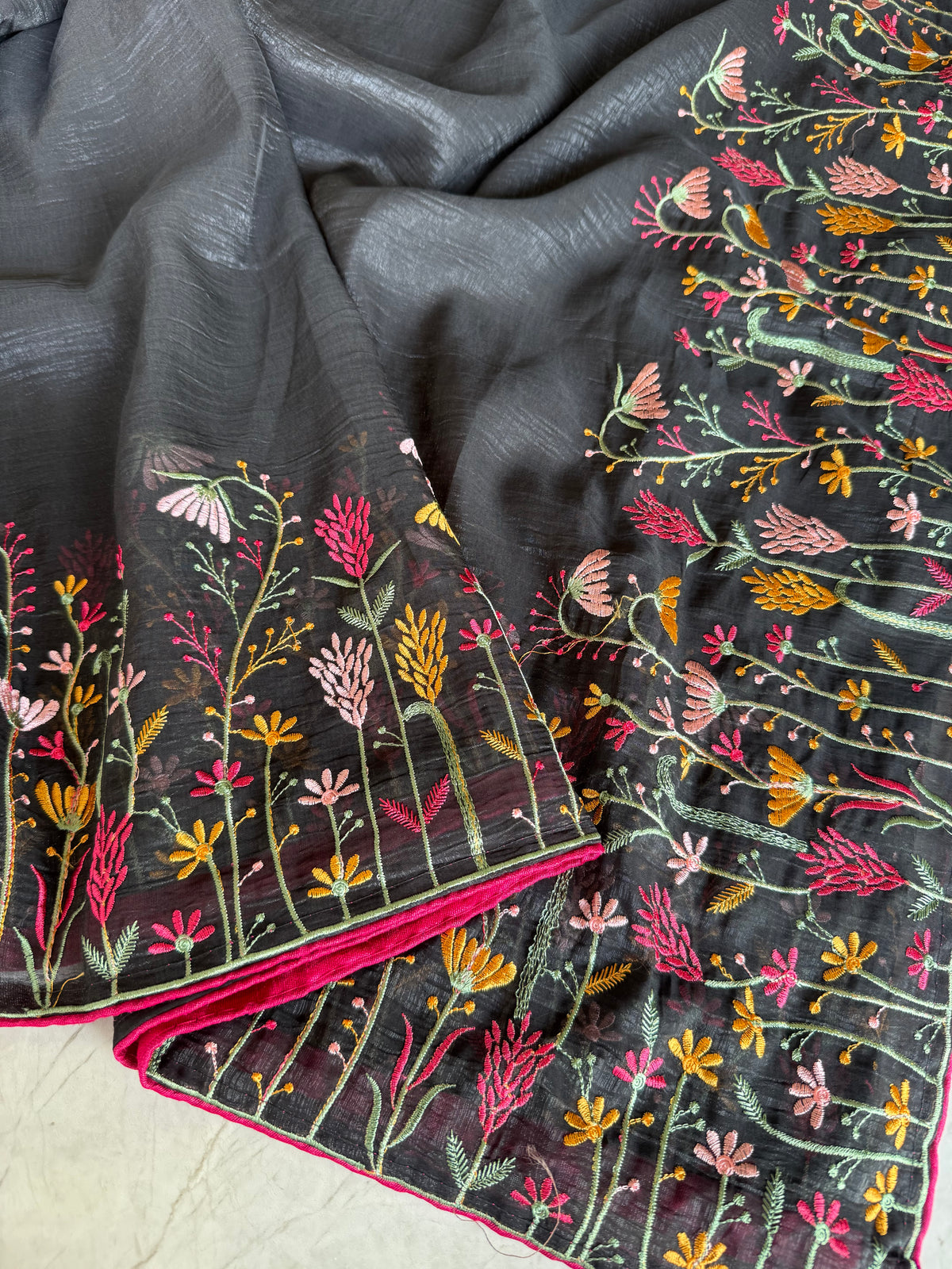 Crush Chiffon Saree