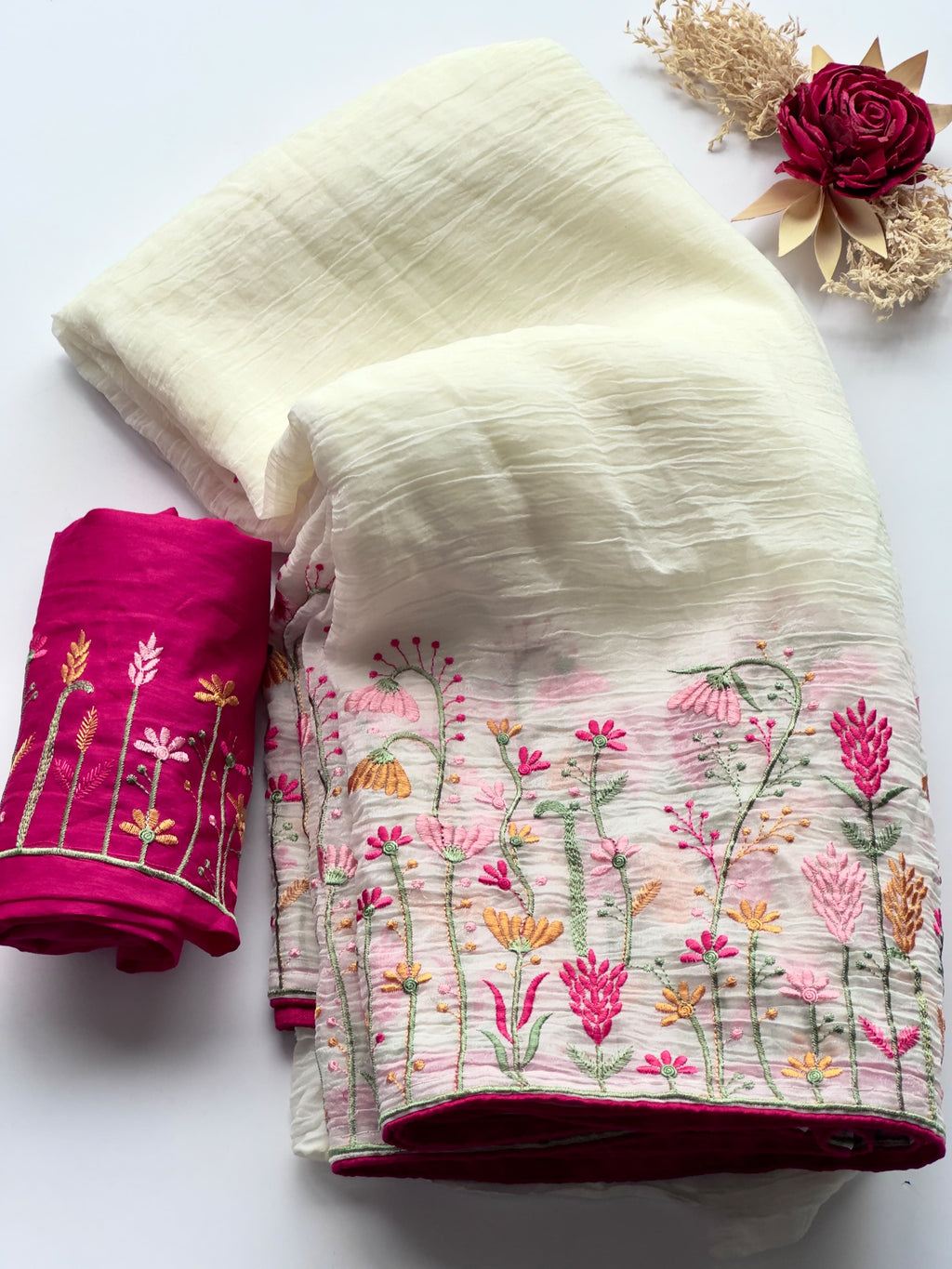 Crush Chiffon Saree
