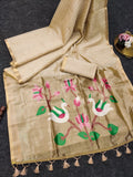 Swan Paithani Tissue Silk Saree with Zari