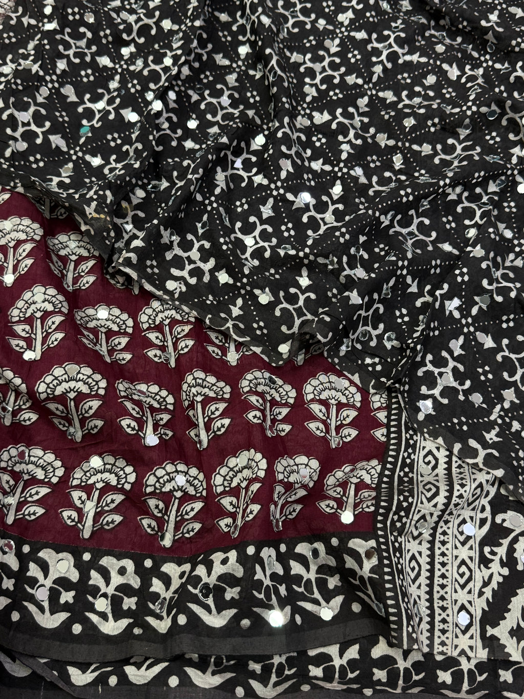 Pure Mul Cotton With Ajrakh Print