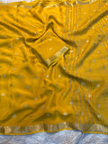 Viscose Saree with Gold Zari Border