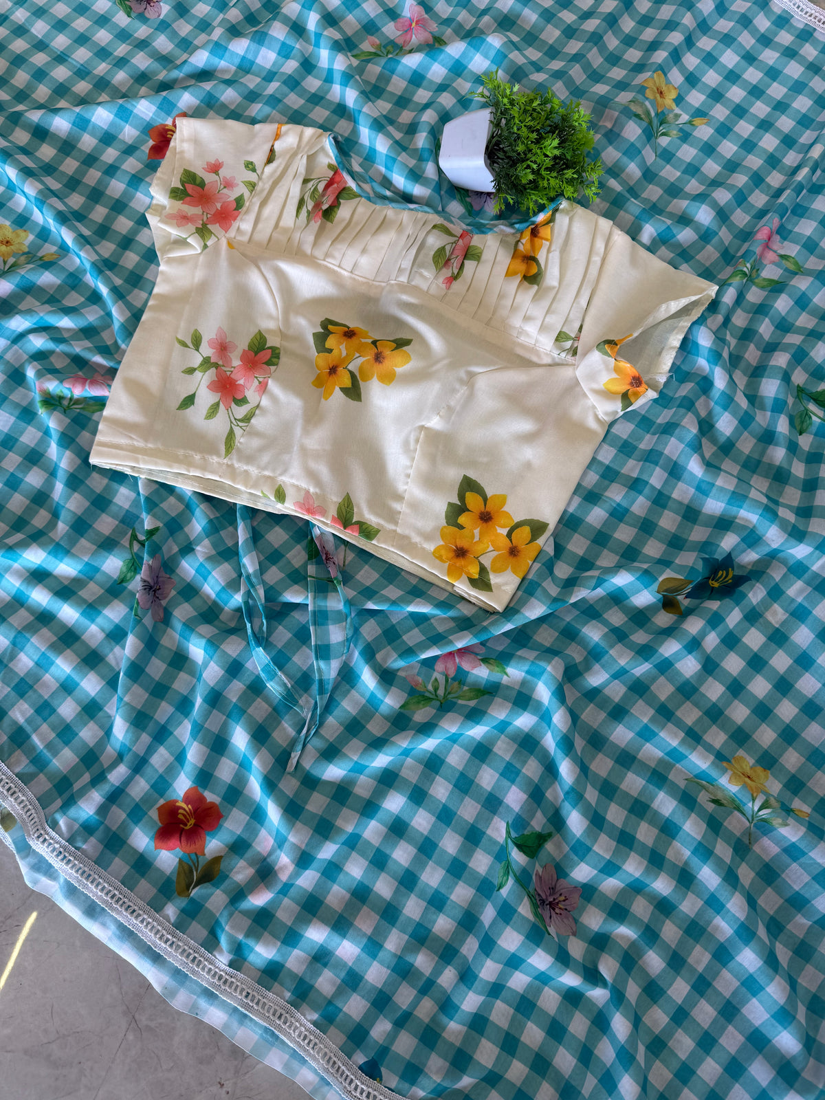 Chanderi Checks Saree