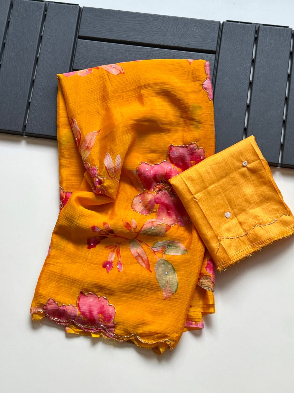 Pure Chinnon Handwork Saree